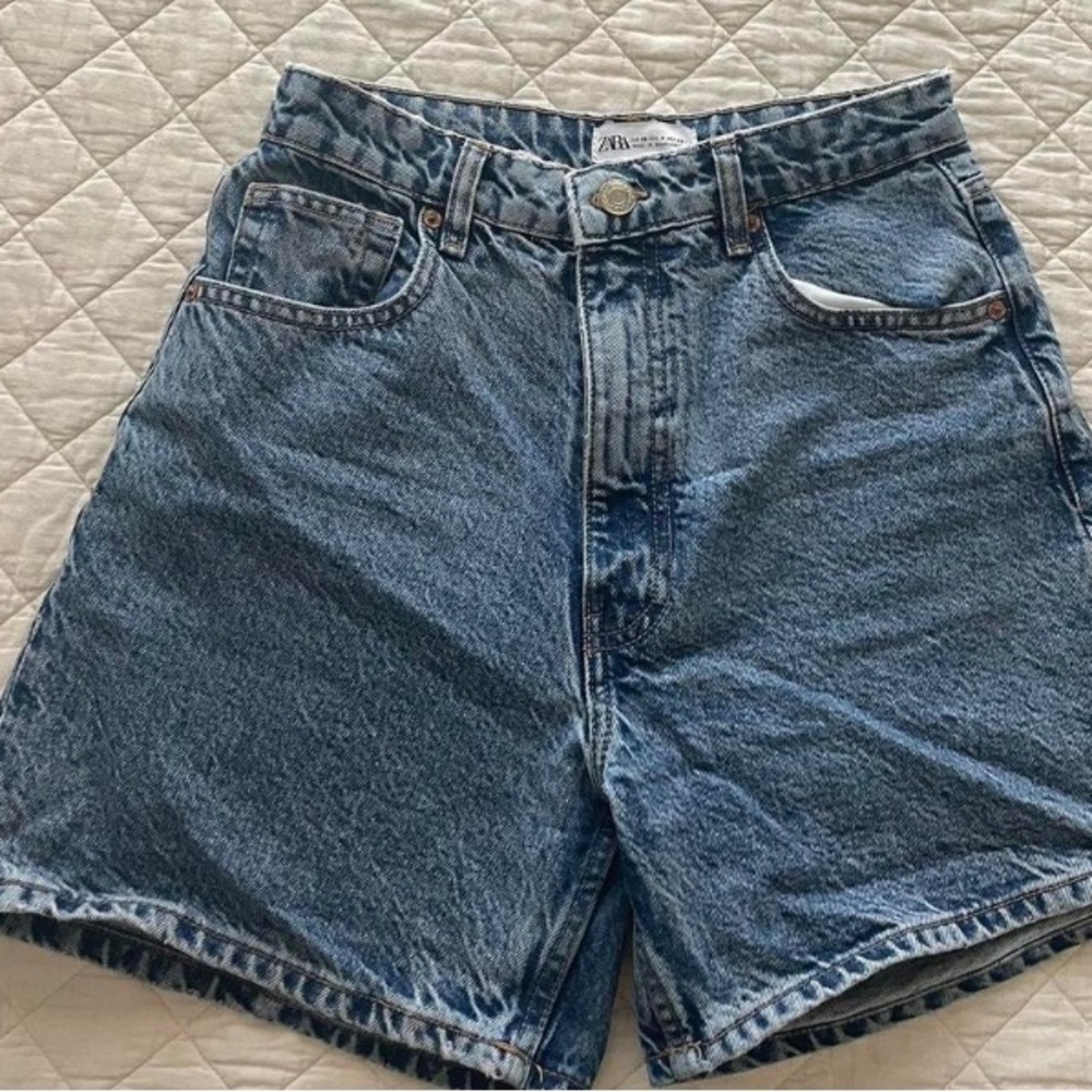high waisted zara jean shorts